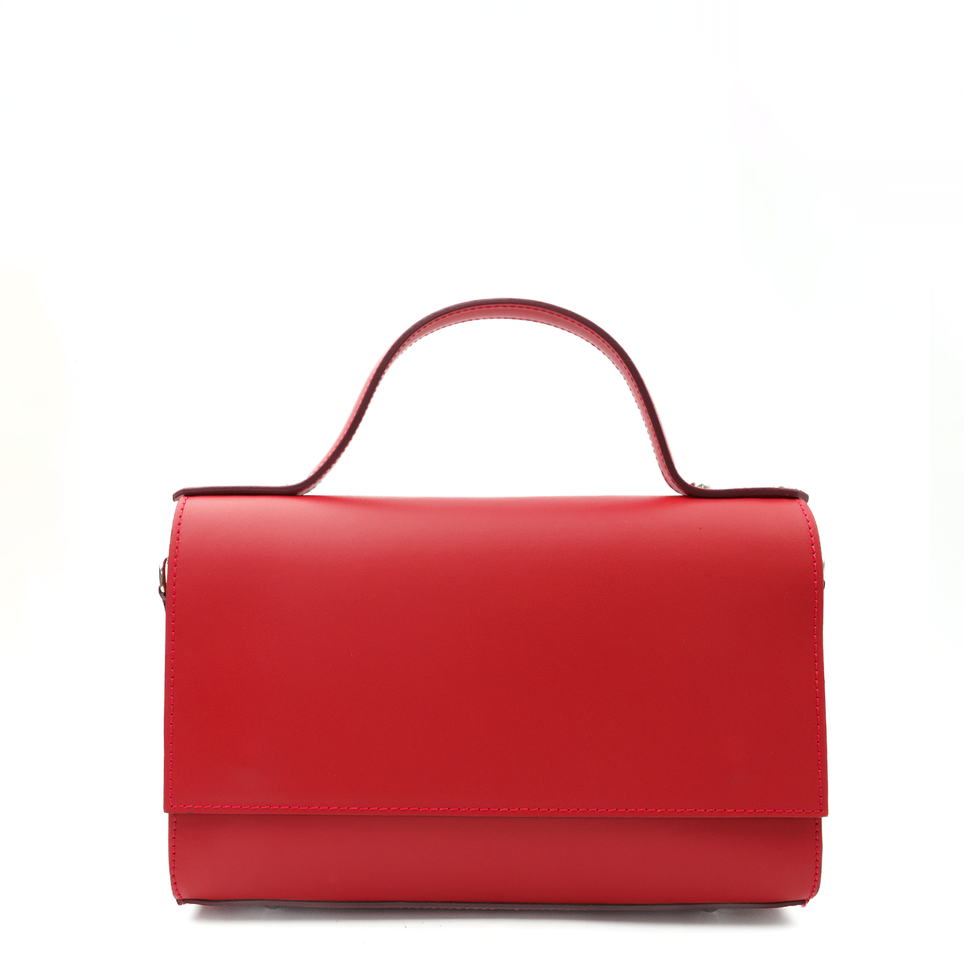 Handbag in genuine leather "Palermo", Red