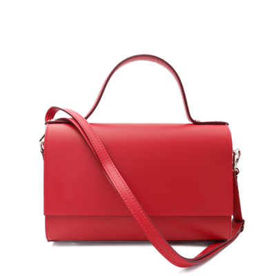 Handbag in genuine leather "Palermo", Red