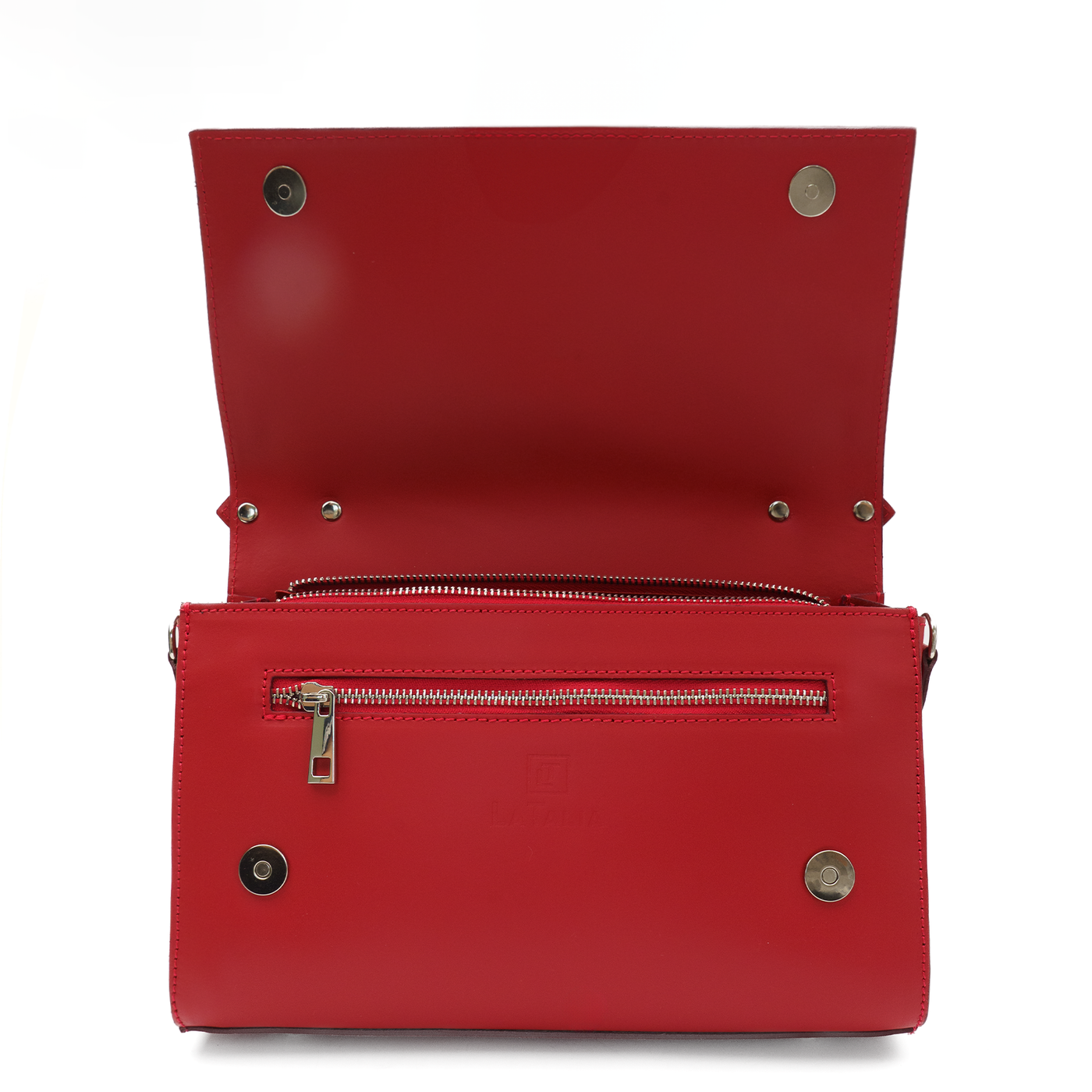 Handbag in genuine leather "Palermo", Red