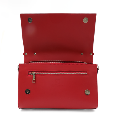 Handbag in genuine leather "Palermo", Red