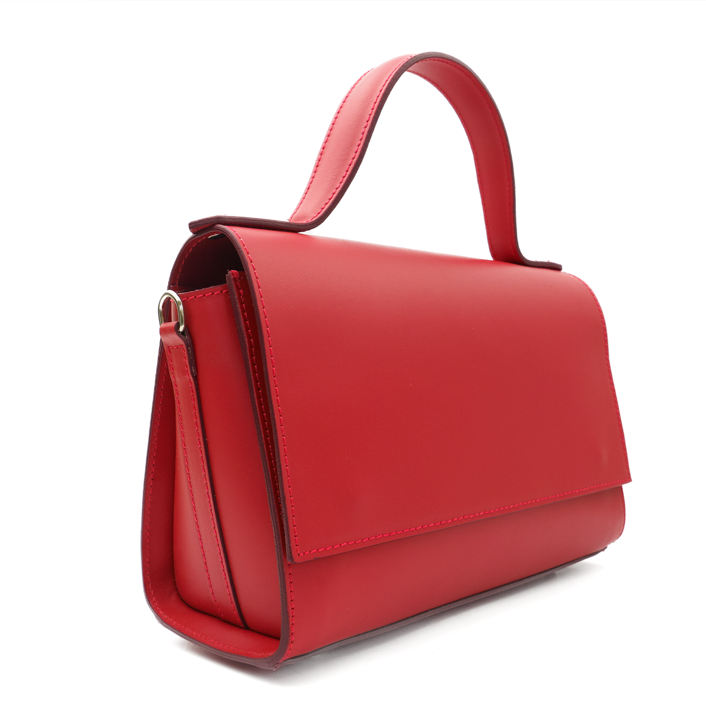 Handbag in genuine leather "Palermo", Red