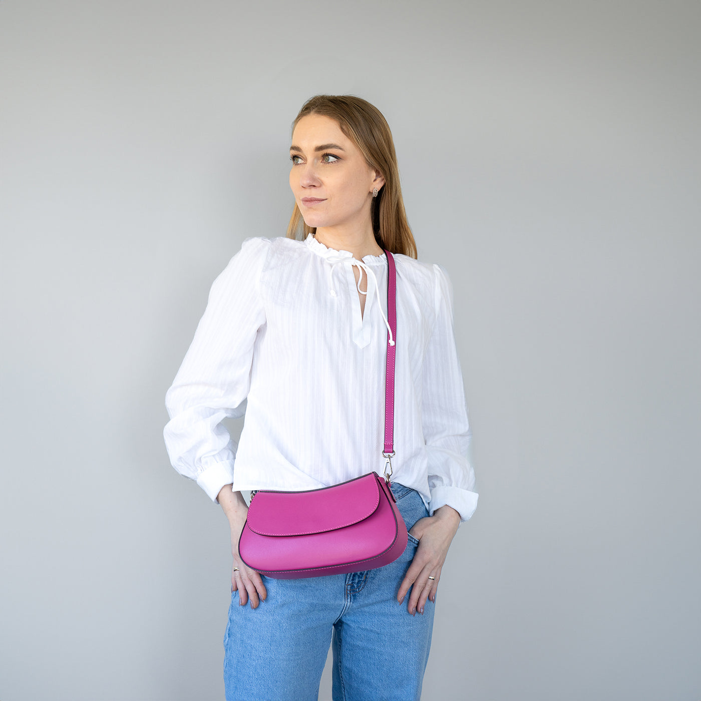 Sample Rimini Läderväska Fuchsia /
