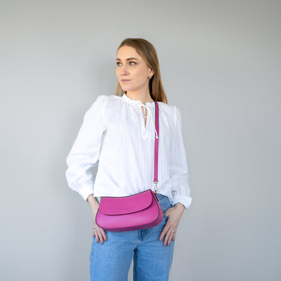 Sample Rimini Läderväska Fuchsia /