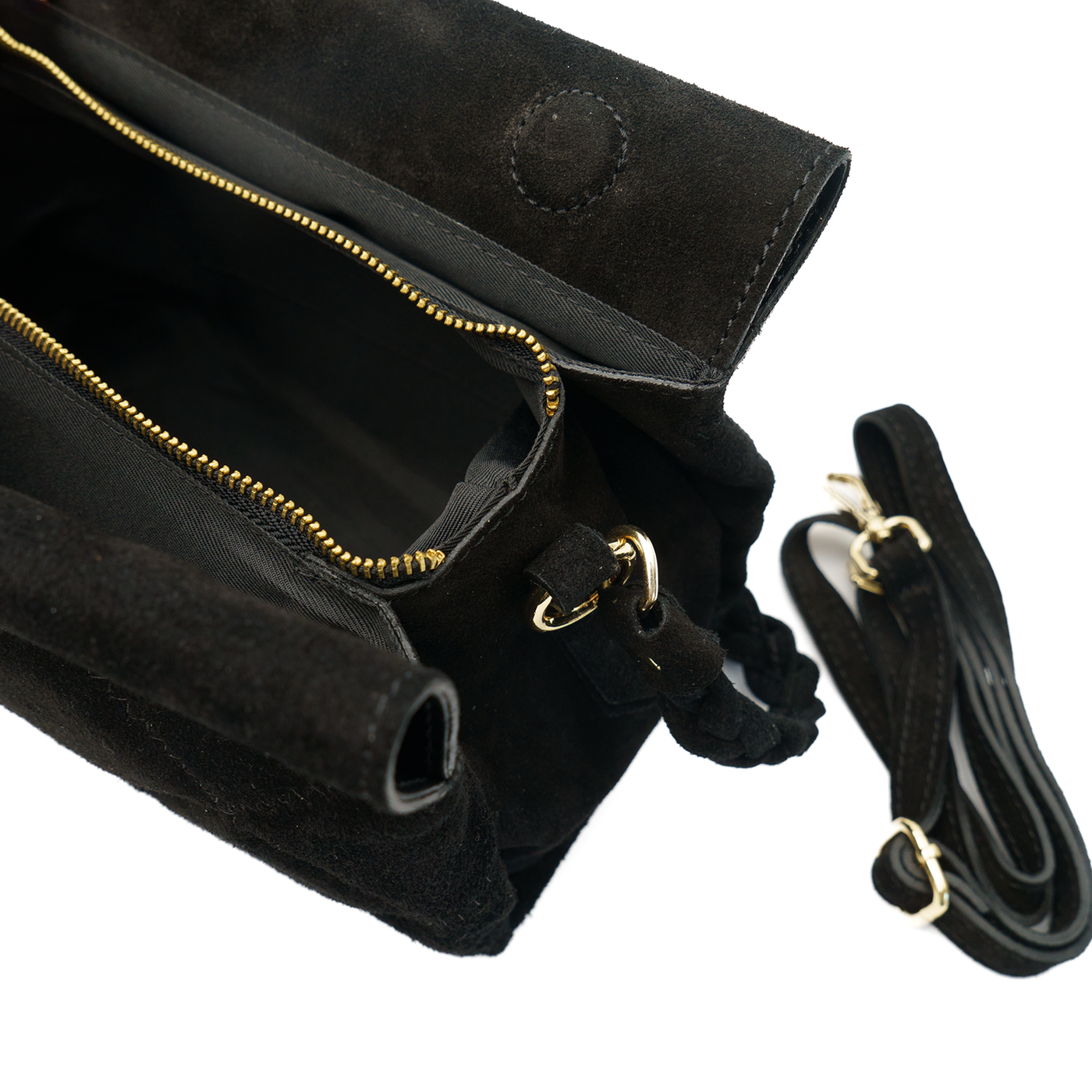 Bag "Sassari Suede Maxi", Black