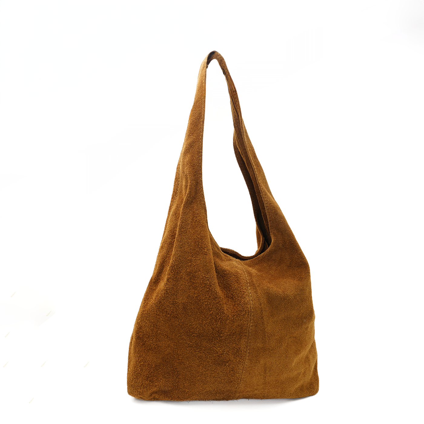 Shopping bag in suede "Terni", Cognac