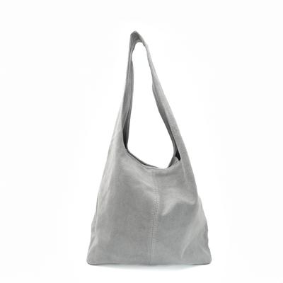 Shopping bag in suede "Terni", Grey