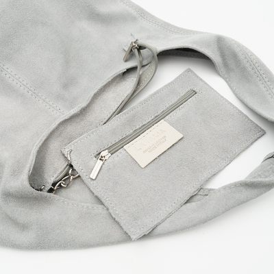 Shopping bag in suede "Terni", Grey