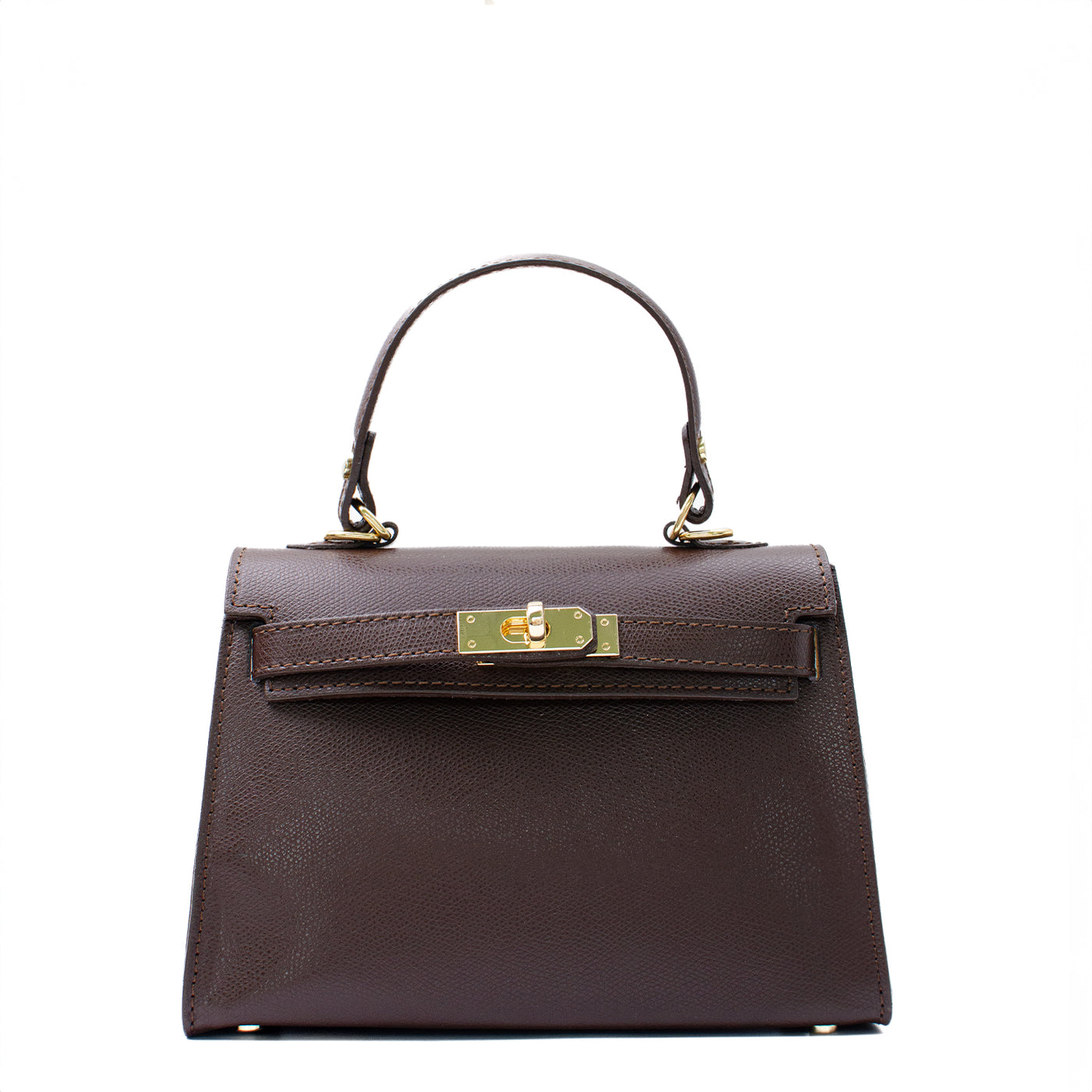 Skinnväska "Trento Maxi" i saffiano, Mörkbrun