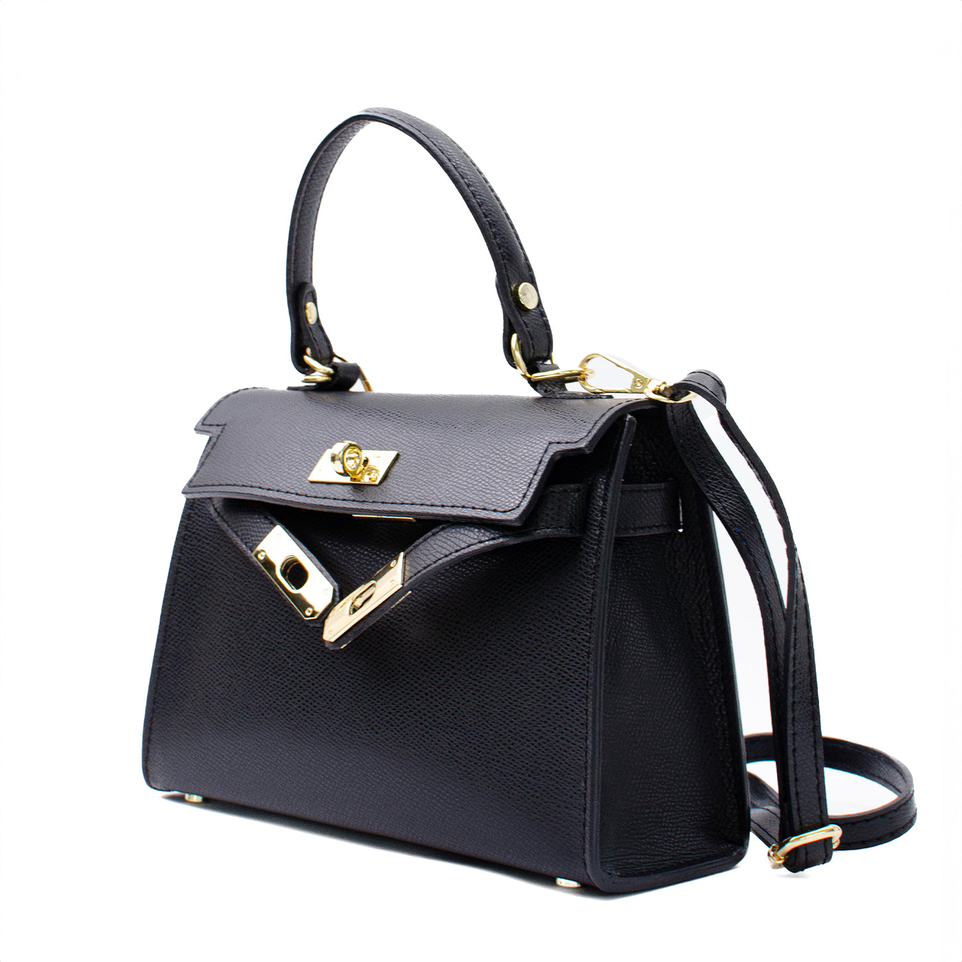 <tc>Leather bag "Trento Maxi" in saffiano, Black</tc>