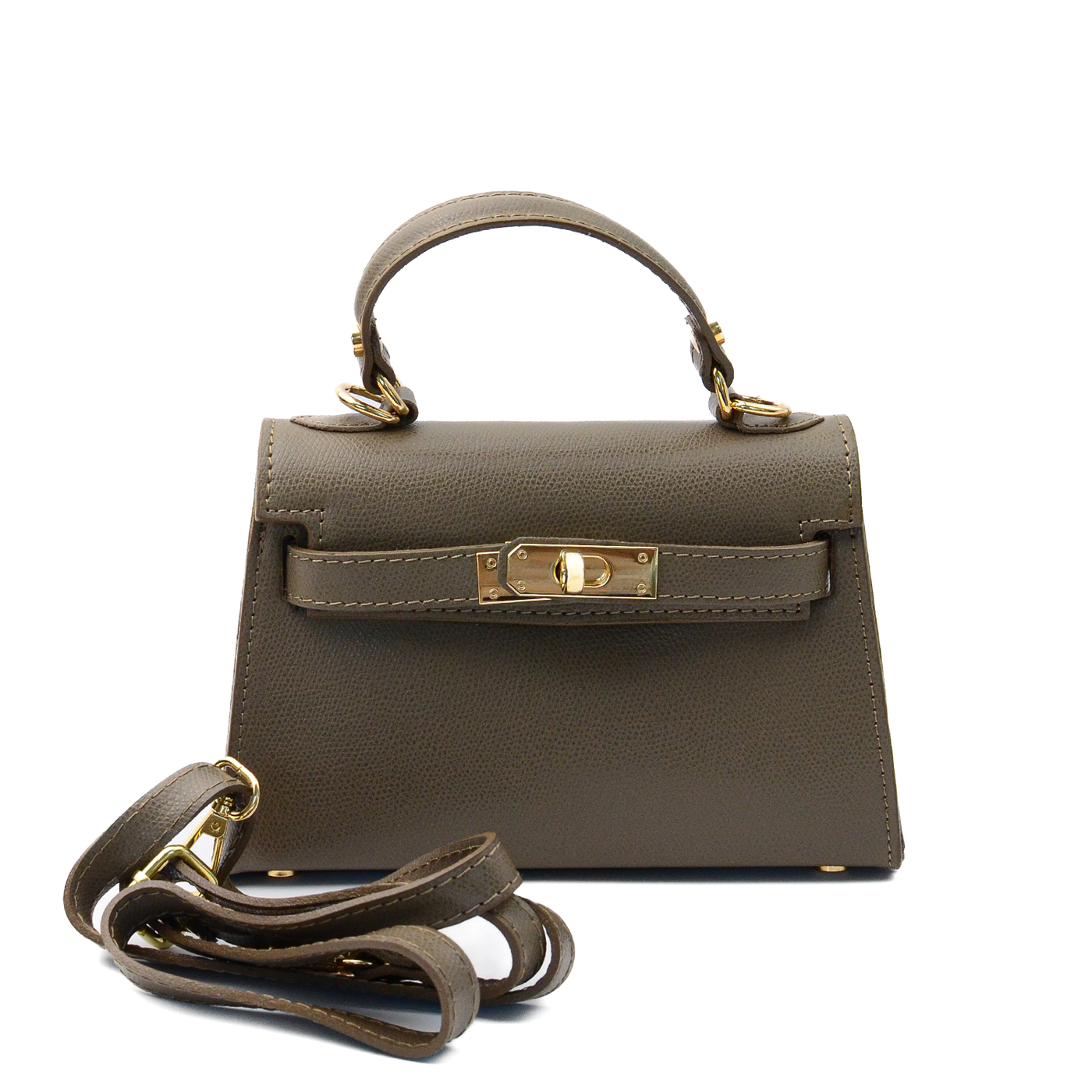 Leather bag "Trento" in saffiano, Taupe