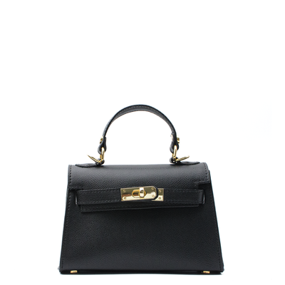 Leather bag "Trento" in saffiano, black