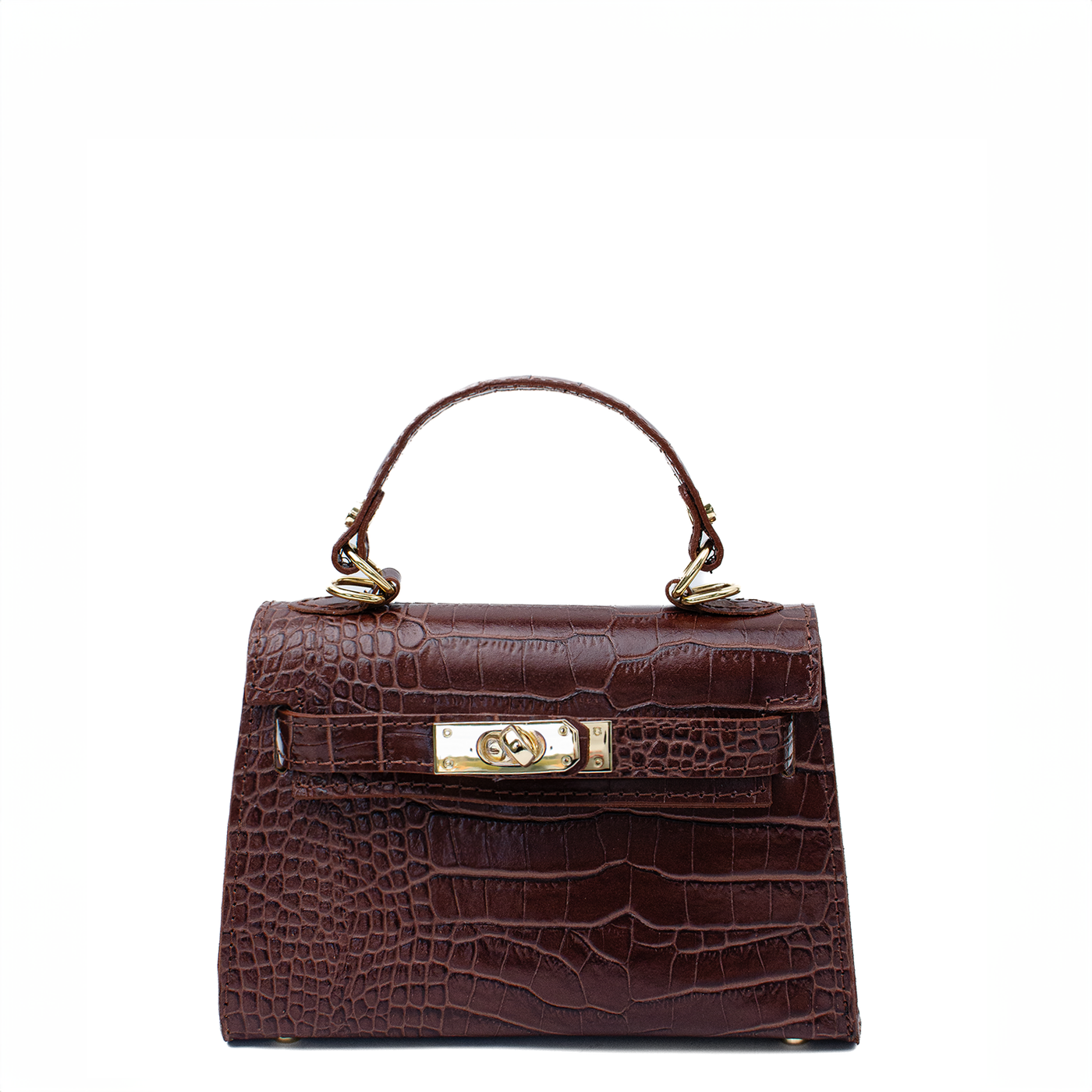 Skinnväska "Trento"  Croco brun