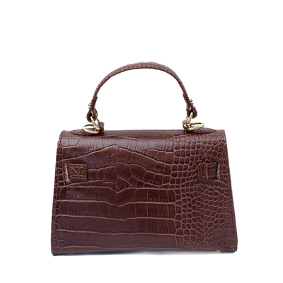 Skinnväska "Trento"  Croco brun