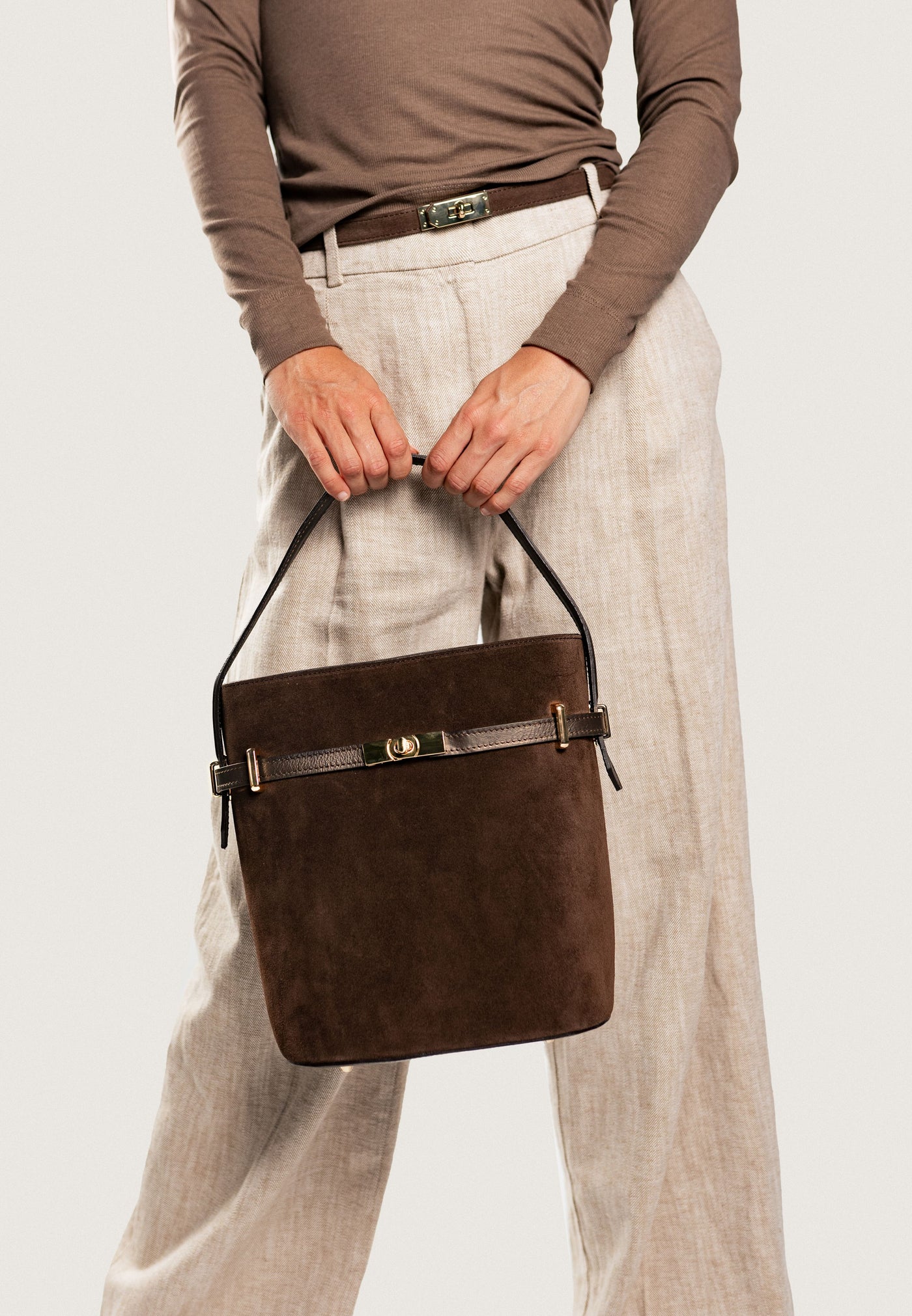 Väska "Molfetta" i mocka Chocolate