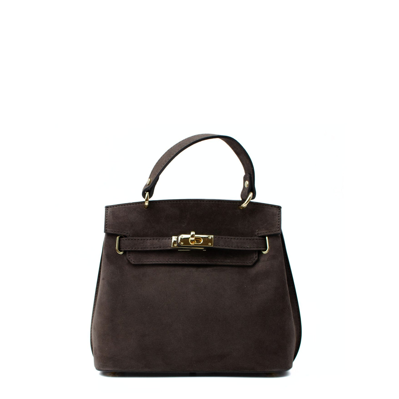 Suede bag "Rivoli" Dark brown