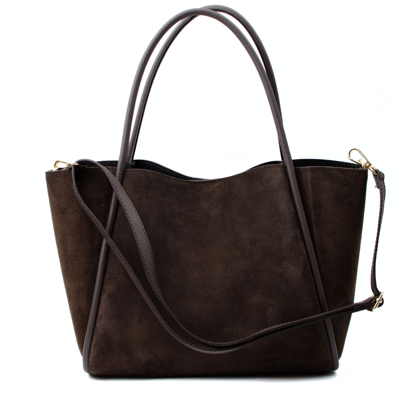 Shopping bag "Florence L" Dark brown suede