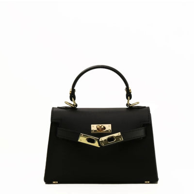 Leather bag "Trento" in saffiano, black