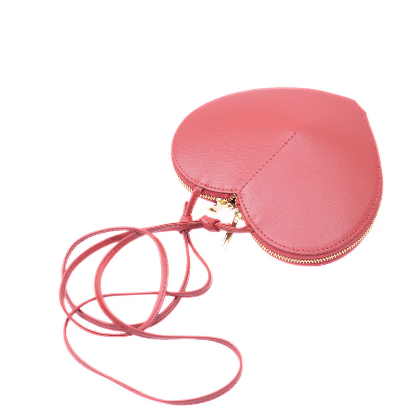 "Heart" bag i saffiano läder, Röd