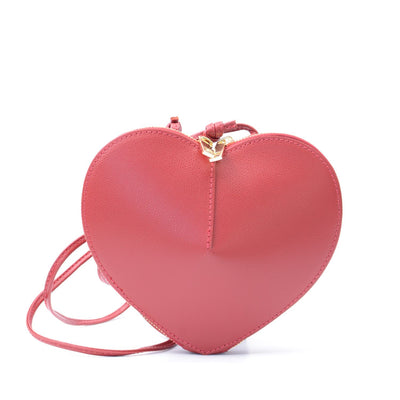 "Heart" bag i saffiano läder, Röd