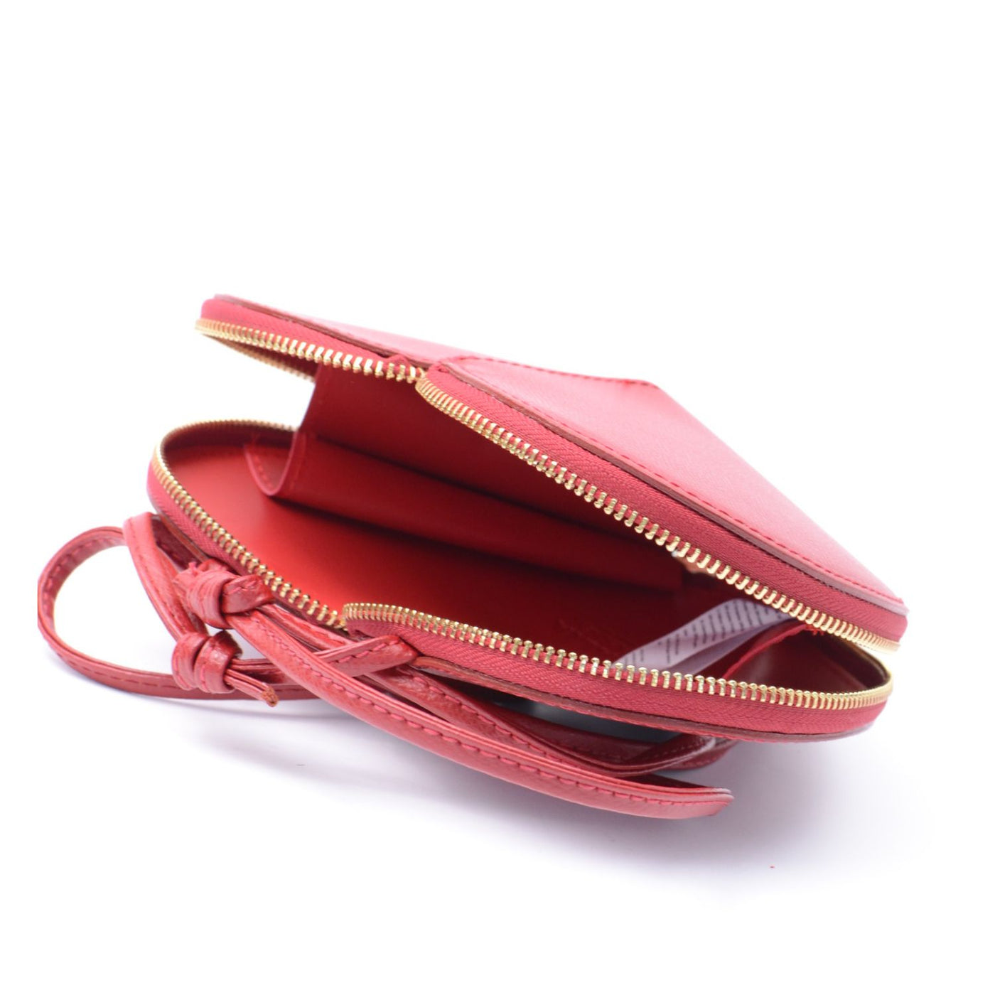 "Heart" bag i saffiano läder, Röd