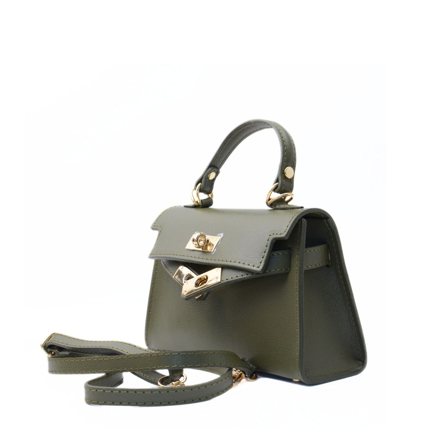 Skinnväska "Trento" i saffiano, Khaki