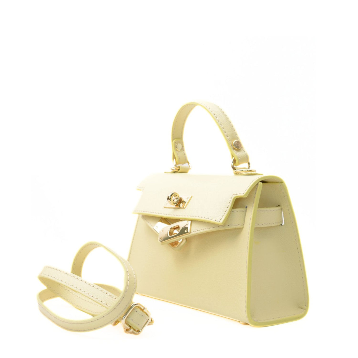 Skinnväska "Trento" i saffiano, Butter Yellow