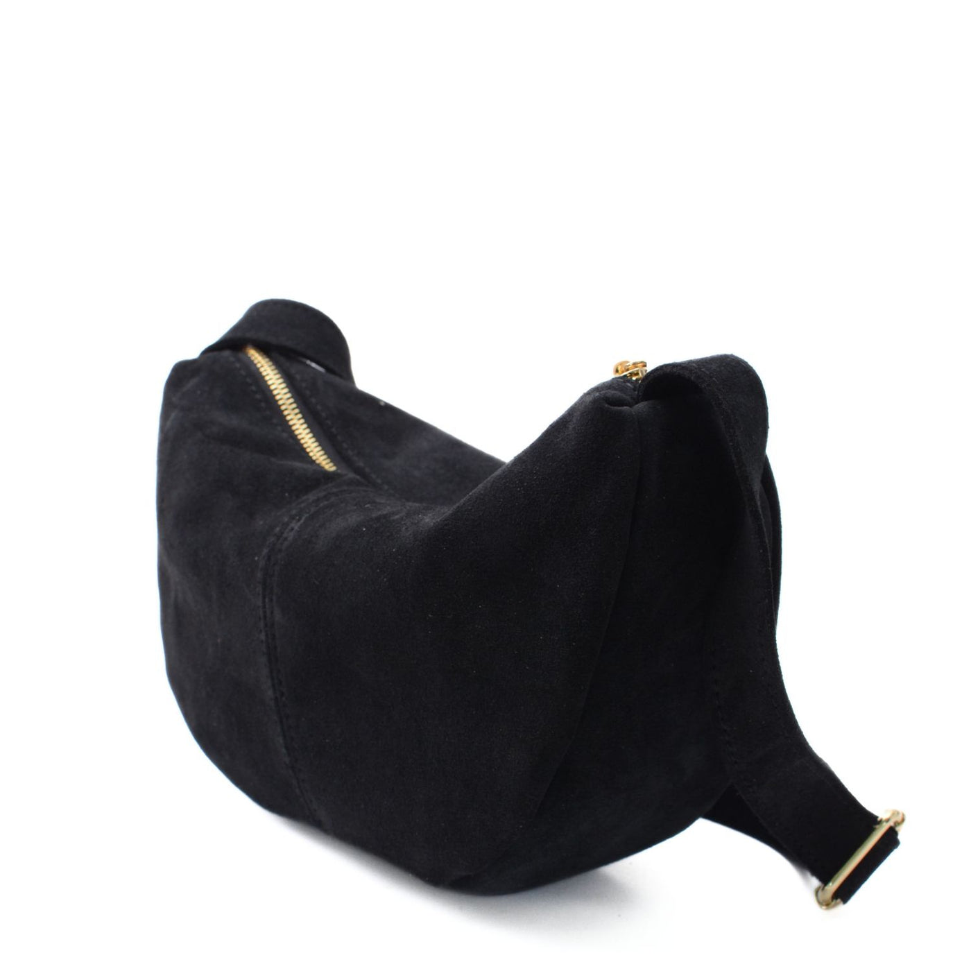 CrossBody bag in suede "Melfi" Black