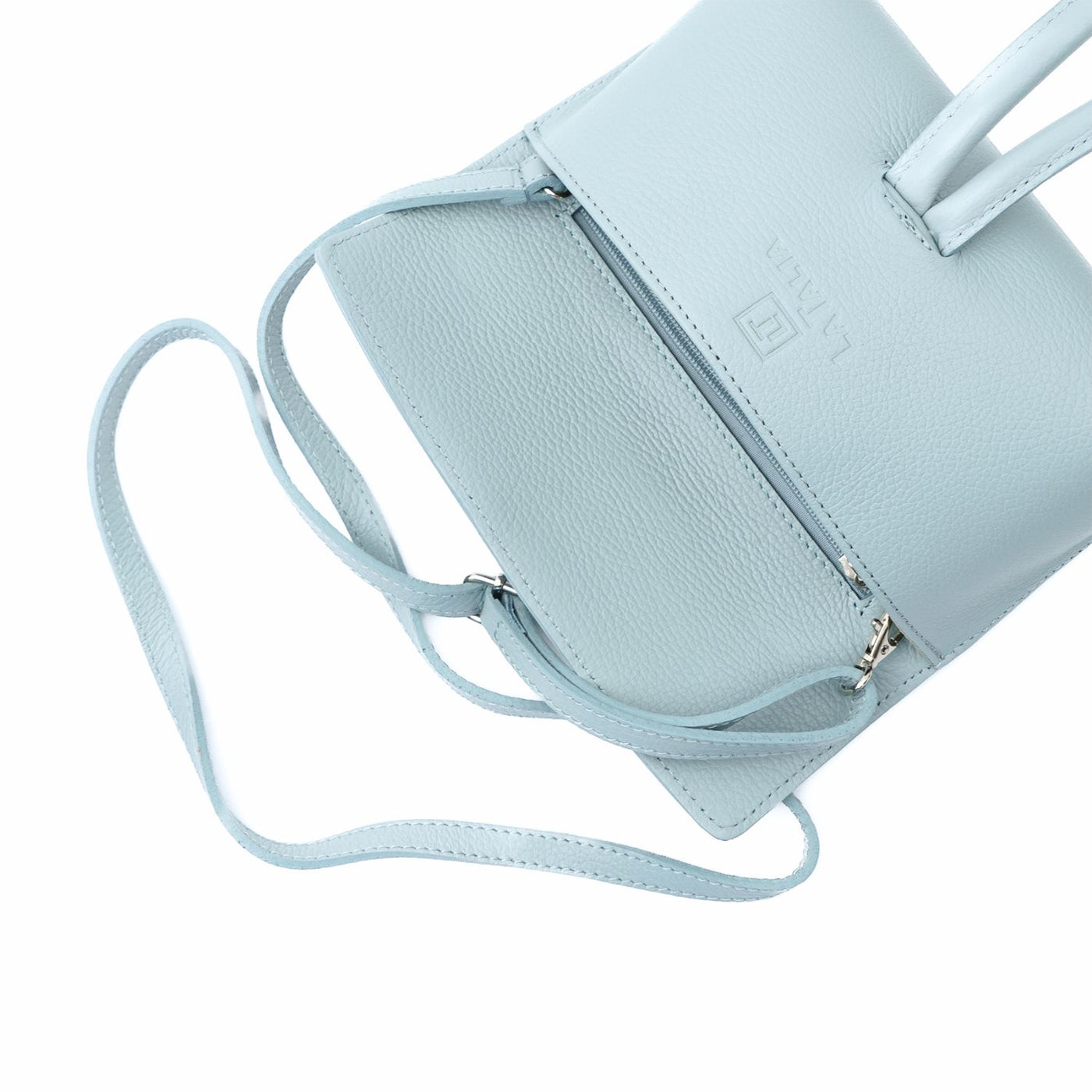 Leather bag "Barletta", light blue