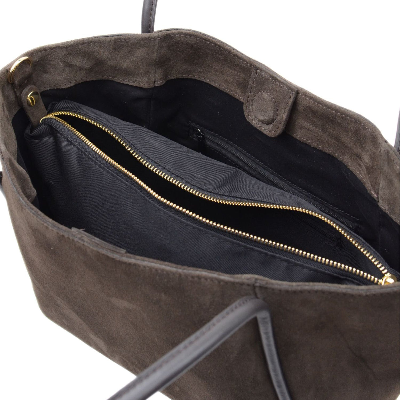 Shopping bag "Florence L" dark brown suede