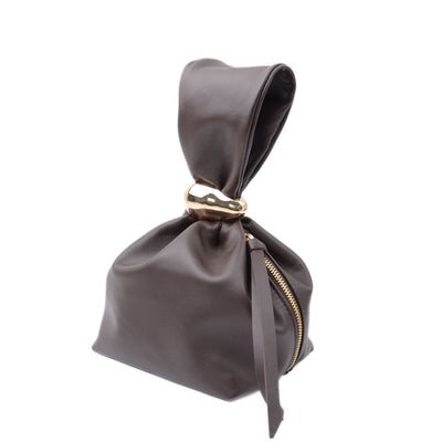 Väska "Gala" i läder, Mörkbrun