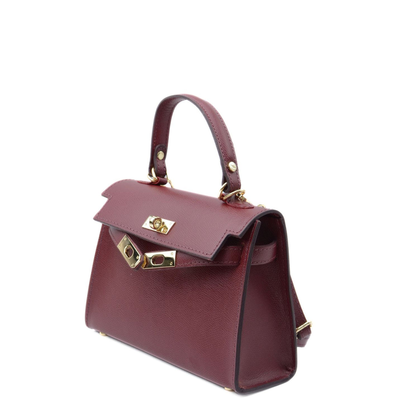 Skinnväska "Trento Maxi" i saffiano, Bordeaux