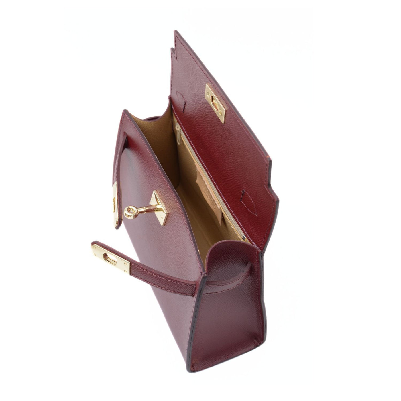 Skinnväska "Trento Maxi" i saffiano, Bordeaux