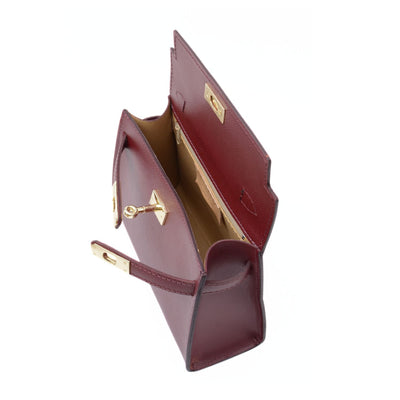 Skinnväska "Trento Maxi" i saffiano, Bordeaux