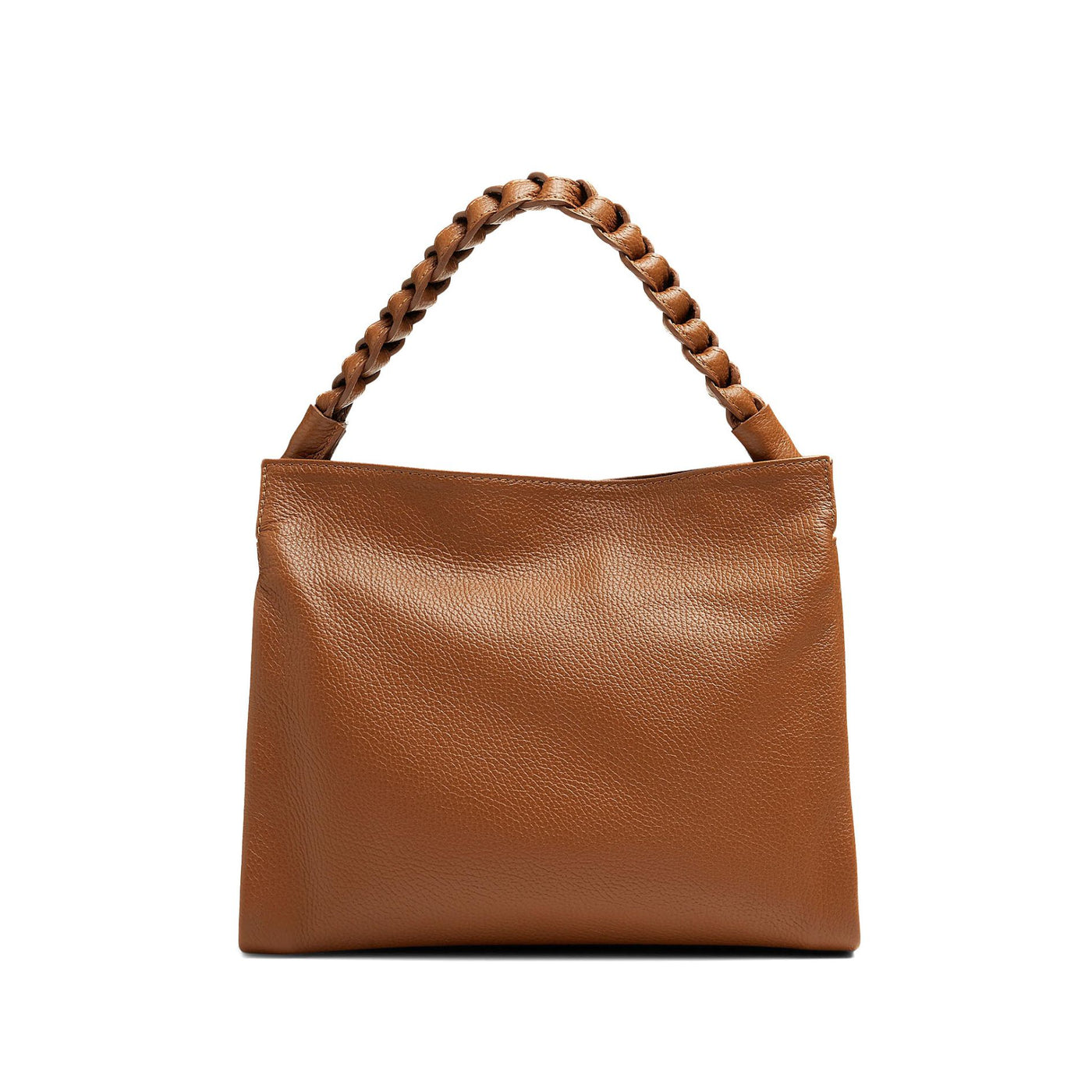 Leather bag with braid "Alessandria" Brown