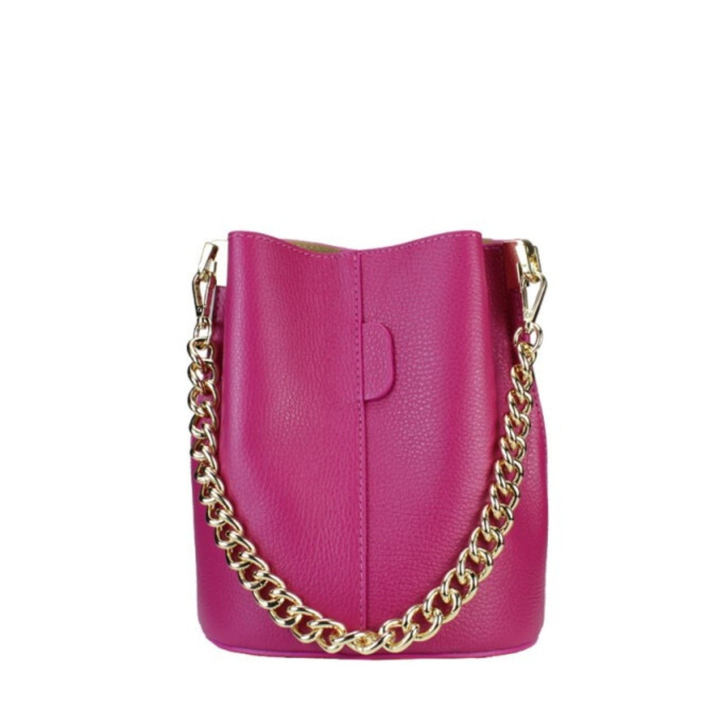 Leather bag "Ravenna midi" with leather chain, Pink