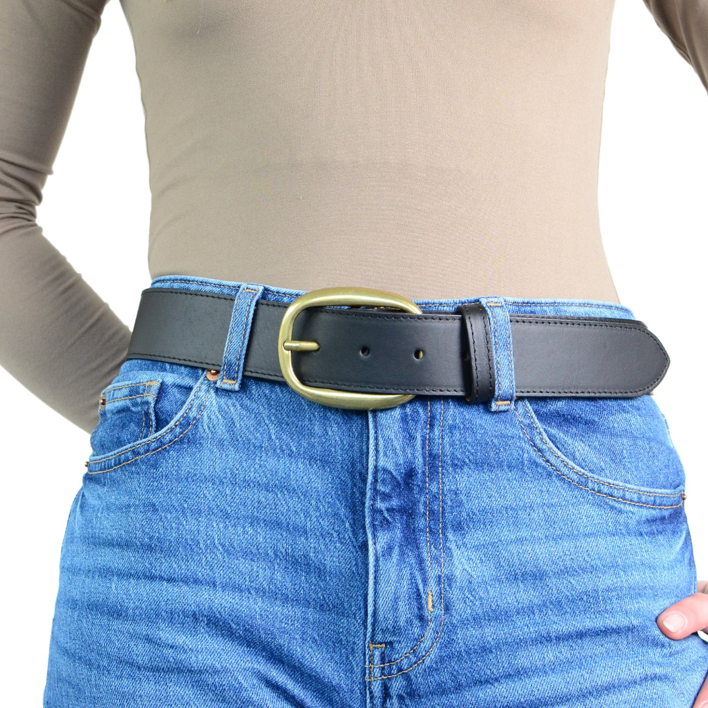 Leather belt 3.8 cm