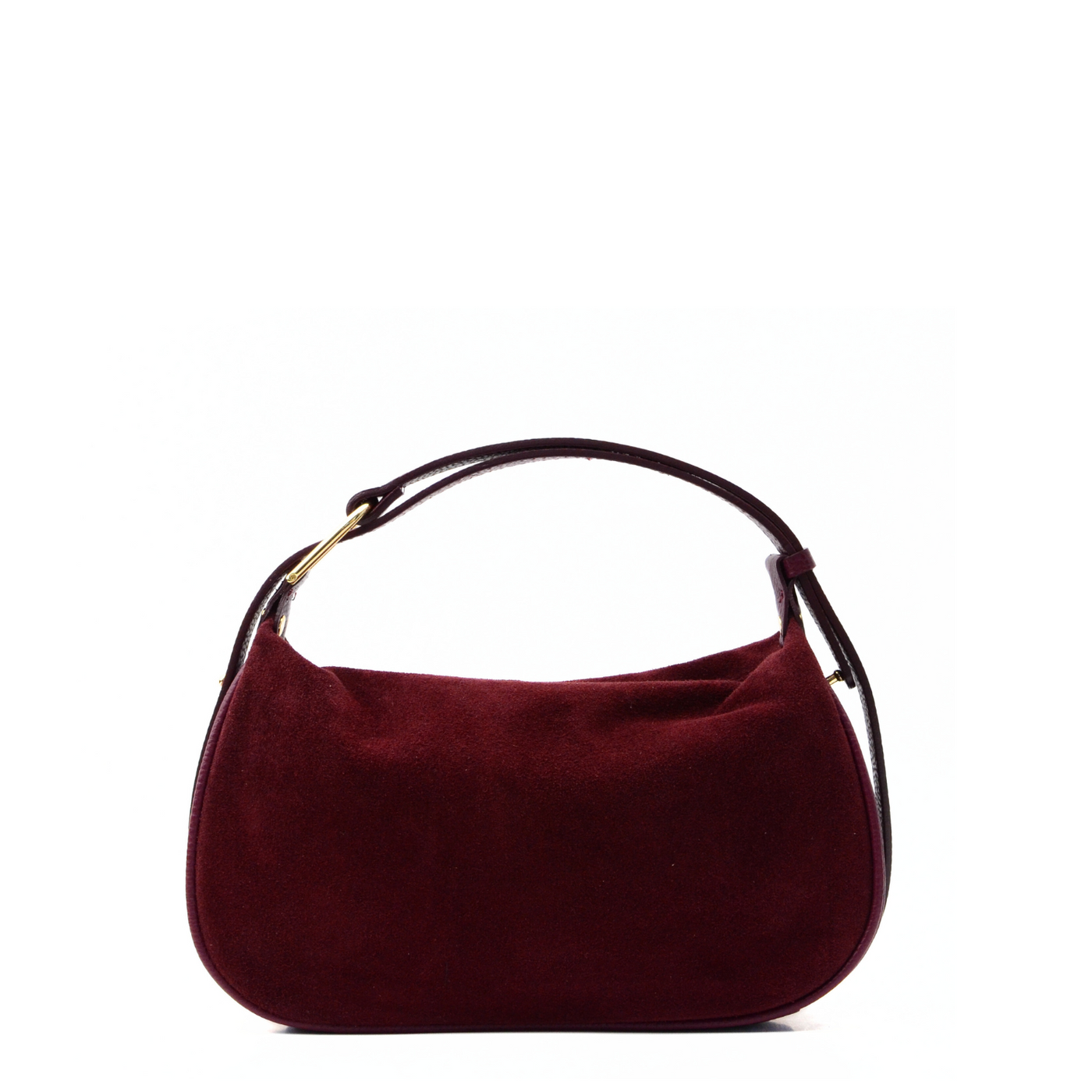 Bag "Catania" in genuine suede and leather, Bordeaux