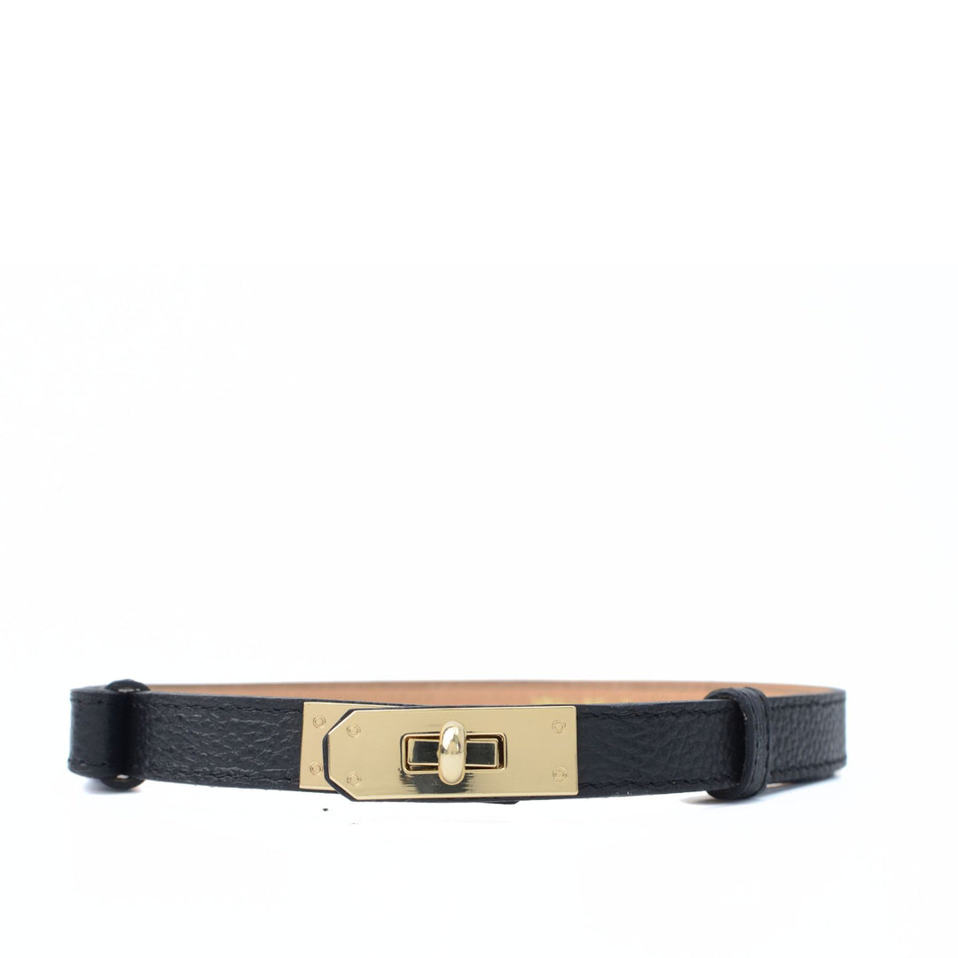 Leather belt with twist lock – Latalia.se