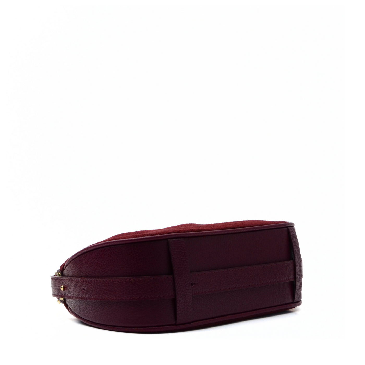 Bag "Catania" in genuine suede and leather, Bordeaux