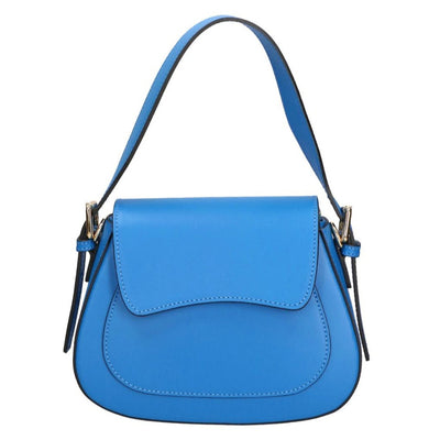 Leather bag with 2 shoulder straps "Milan", Blue