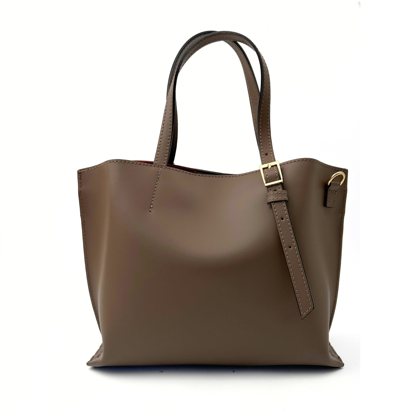 Bag in genuine leather "Venice-mini", Taupe