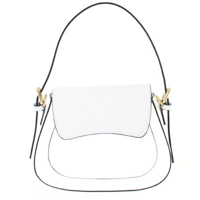 Leather bag with 2 shoulder straps "Milan", White