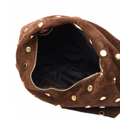 Mockaväska "Vasto" med nitar, Chocolate