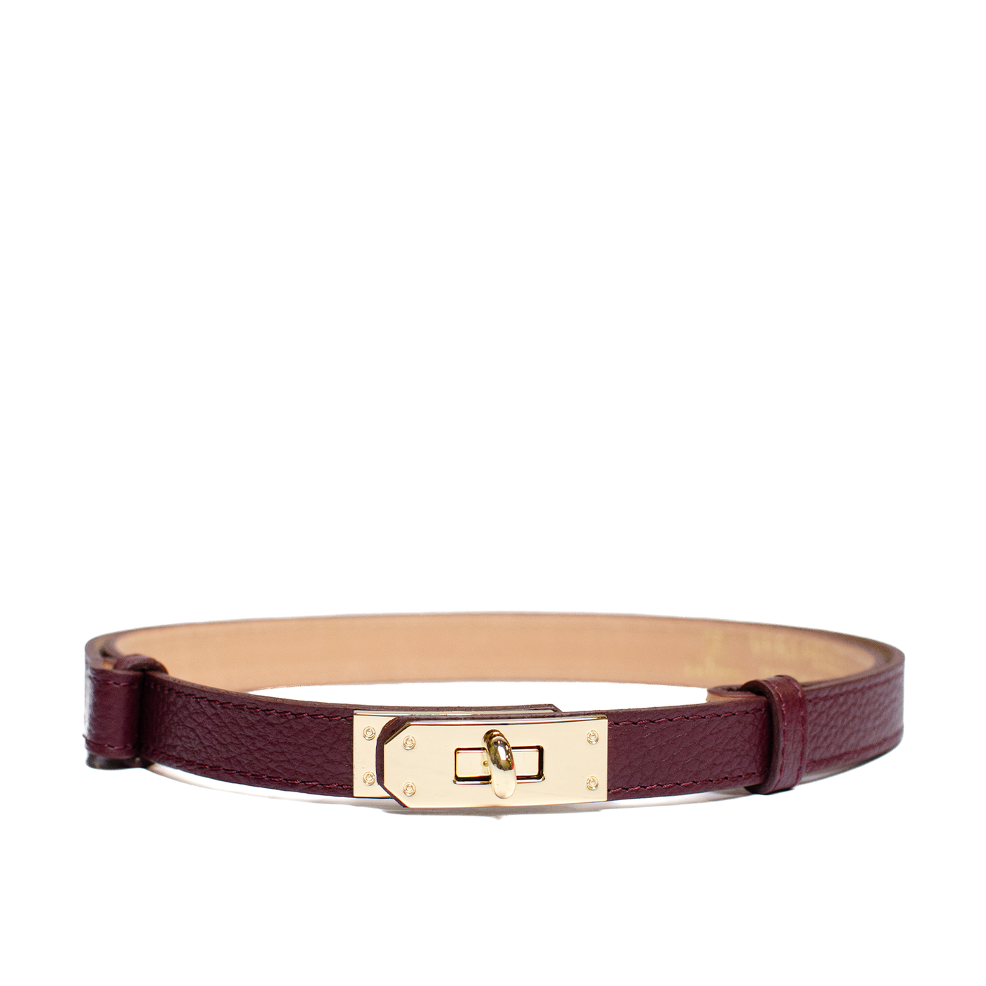 Leather belt with twist lock – Latalia.se