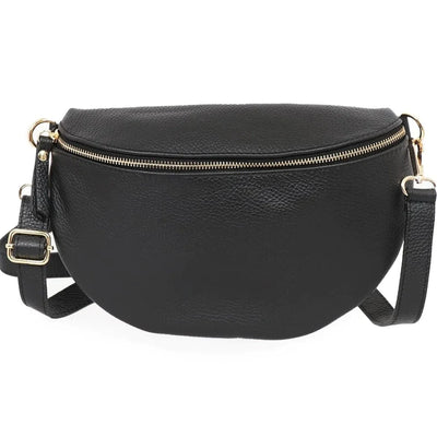 Waist bag/belly bag/crossbody bag large in genuine leather