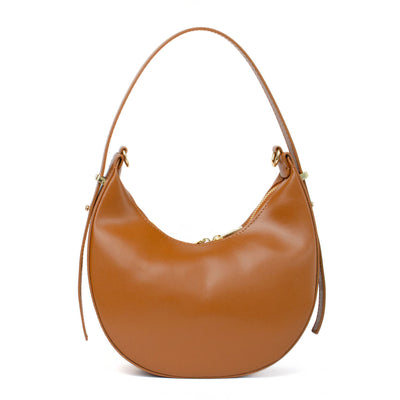 Leather bag "Luna", Brown, leather with structure
