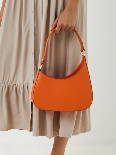 Hobo leather bag "Fano", Orange