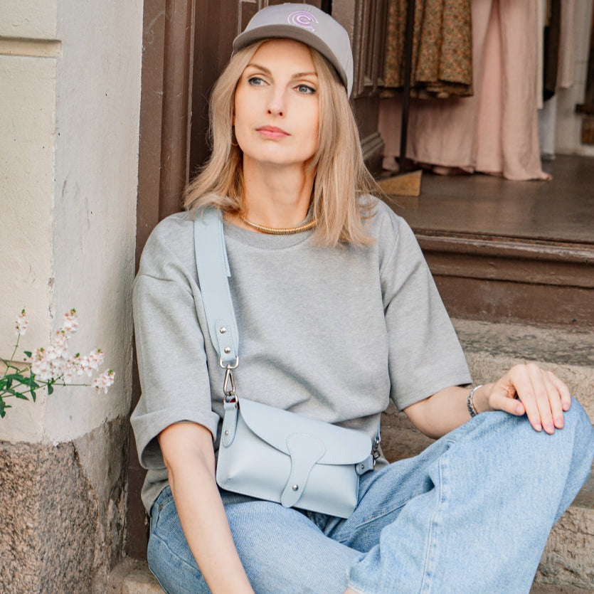 Sample Monza Läderväska Ljusblå /