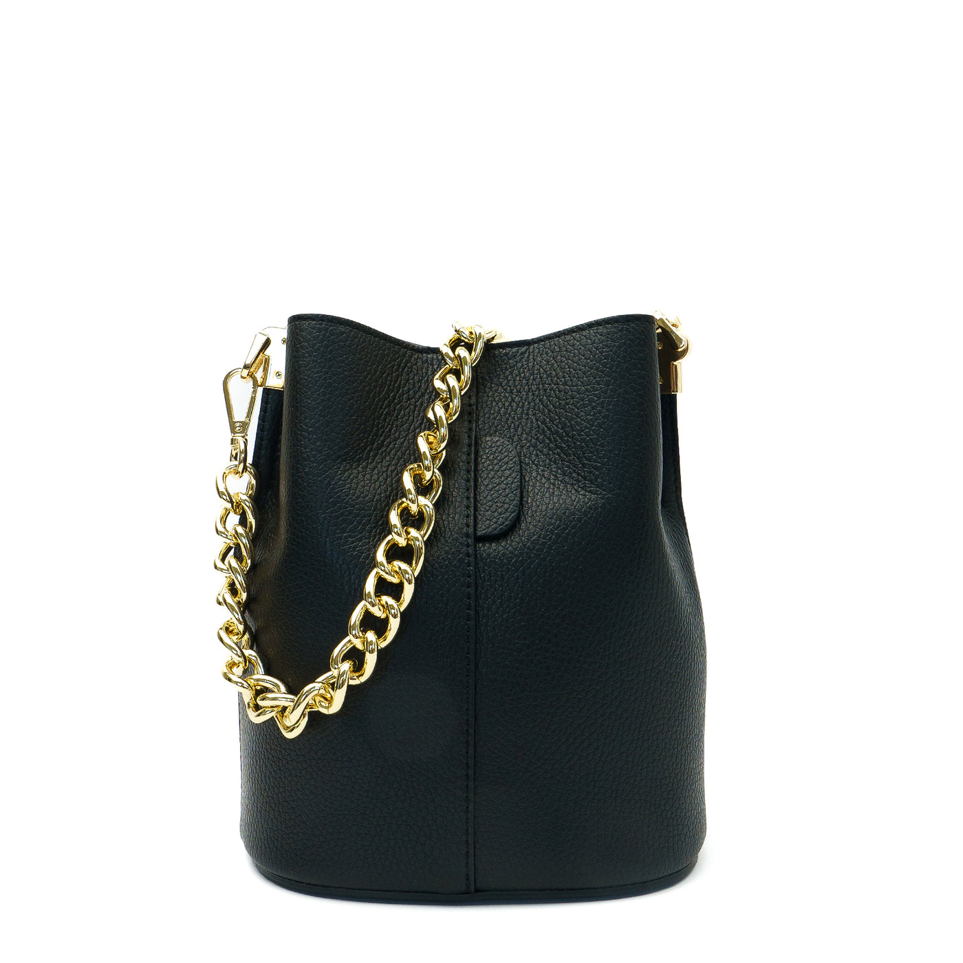 Leather bag "Ravenna midi" with leather chain, Black
