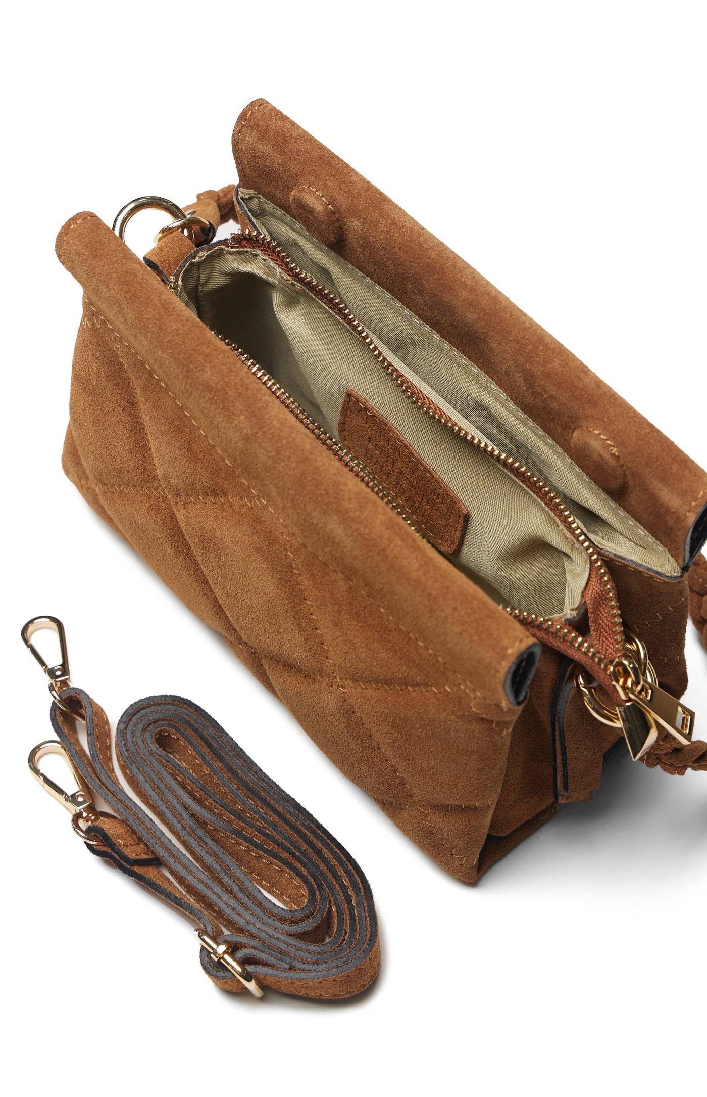 Bag "Sassari Suede Mini", Cognac